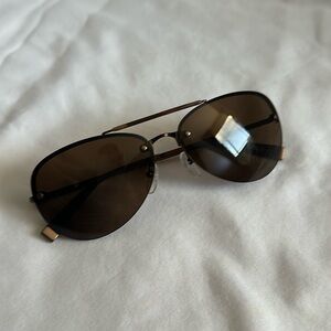 John Varvatos Aviator Sunglasses Brown Frame Brown Lenses Men